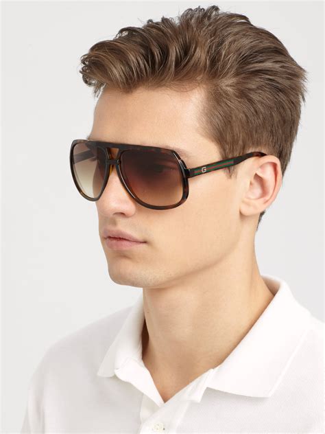 gucci matte black plastic aviator sunglasses|Gucci sunglasses men's aviator.